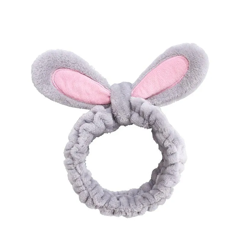 3 Pack Women Bunny Ears Headband Fashionable Face Washing Hair band Cute Hairband Fluffy Elastic Makeup Rabbit Headbands