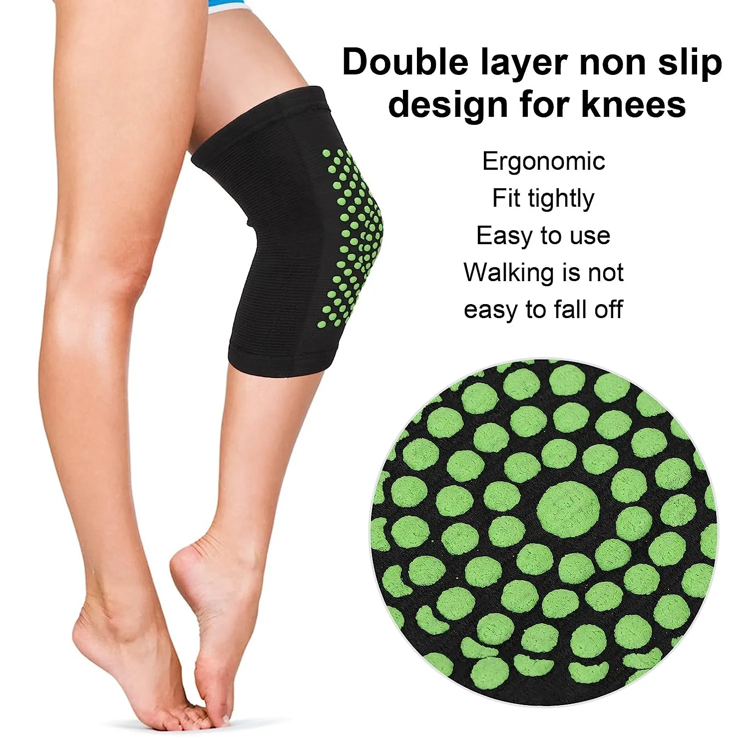 6624 Heat Knee Pads, Self-Heating Knee Pads, Knee Pads, Heat Therapy Knee Support, Knee Heating Pad for Knee Injury, Pain Relief (1 Pair)