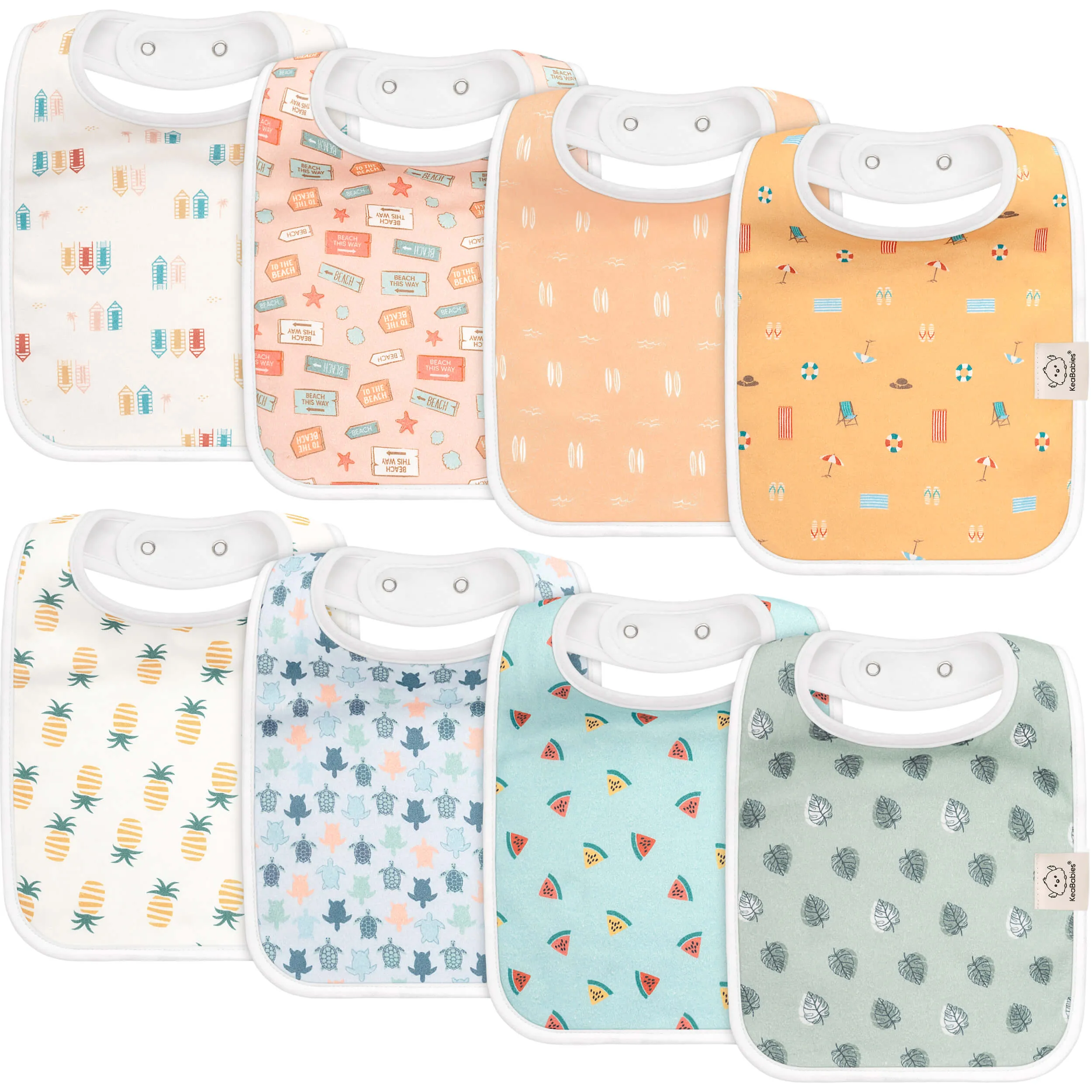 8-Pack Coast Drool Bibs