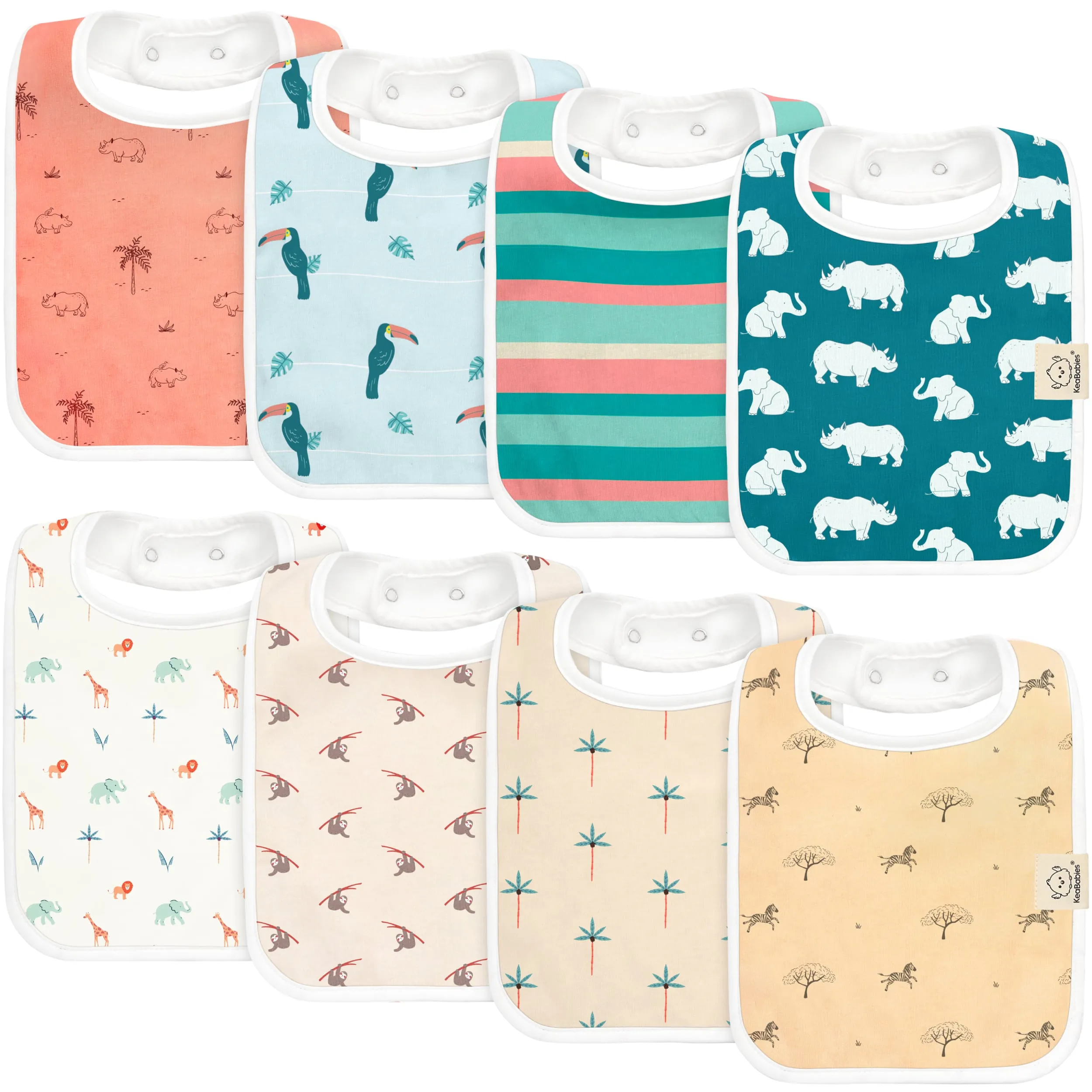 8-Pack Coast Drool Bibs