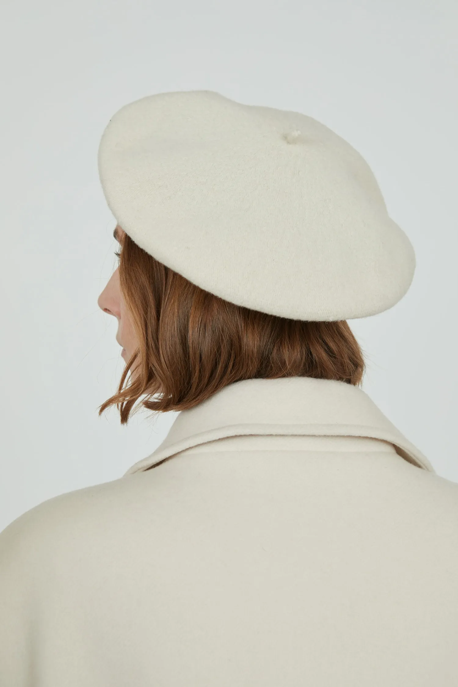 Alain beret | Off white - Felted wool