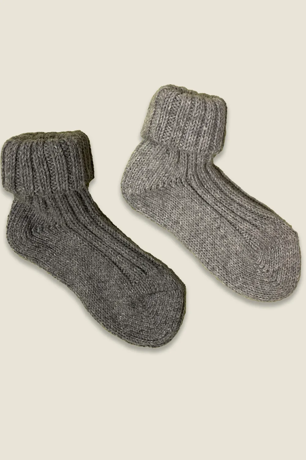 Alpaca Socks - grey and dark grey - 2 pairs