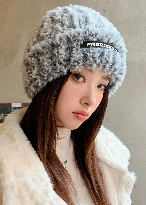 Beautiful Grey Knitted Cotton Warm Bonnie Hat ML2806