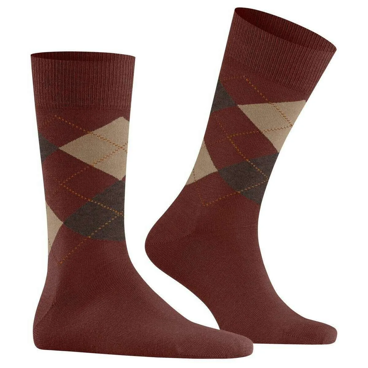 Burlington Edinburgh Socks - Brick Brown