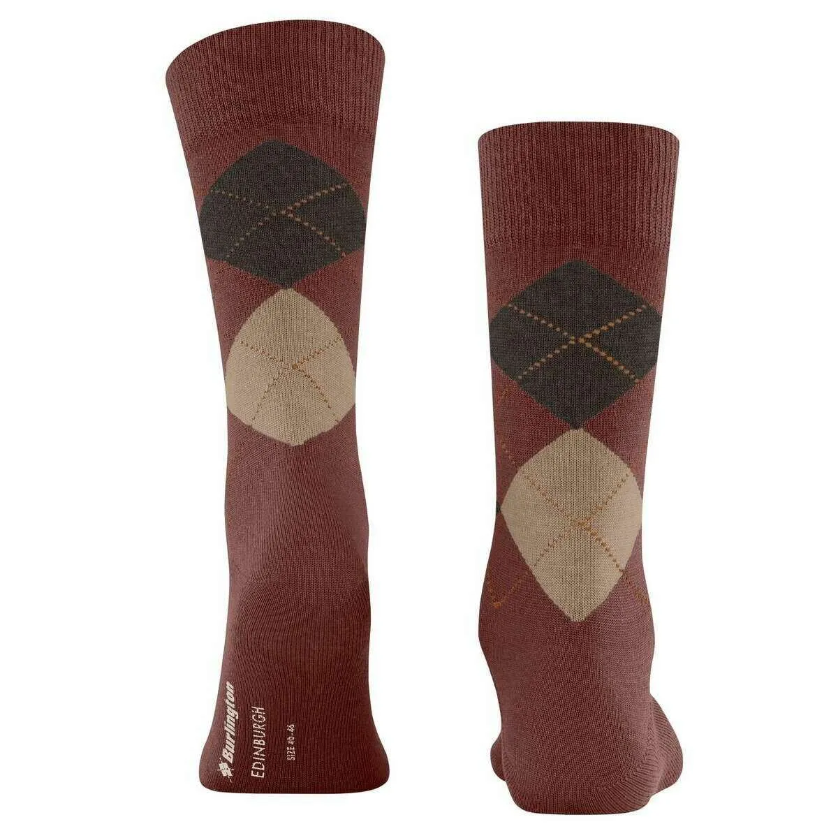 Burlington Edinburgh Socks - Brick Brown