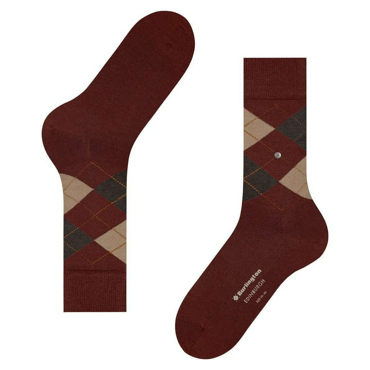 Burlington Edinburgh Socks - Brick Brown