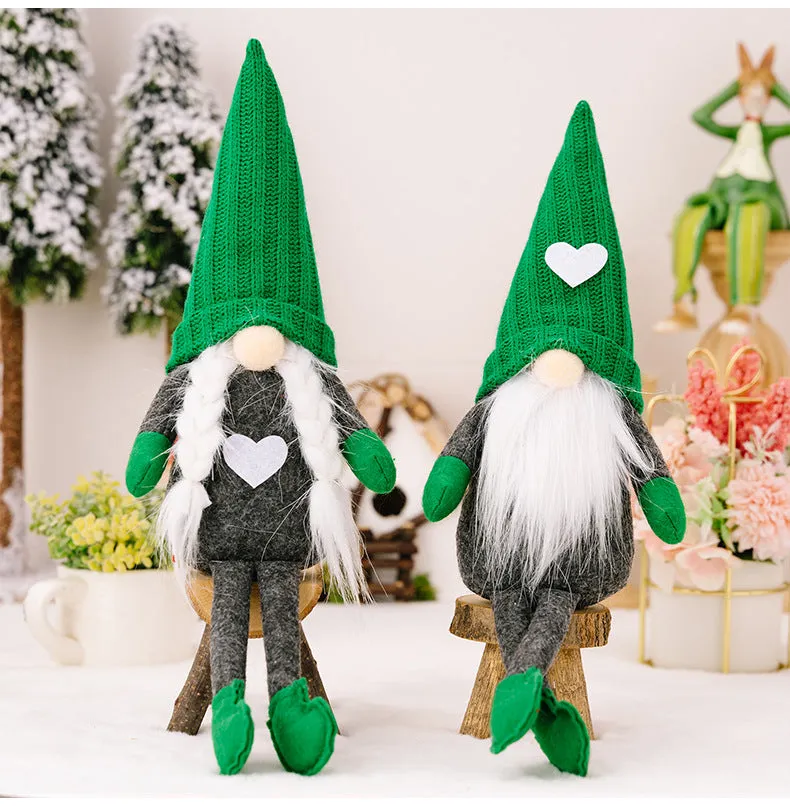 Christmas Decorations Green Knitted Doll