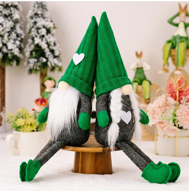 Christmas Decorations Green Knitted Doll