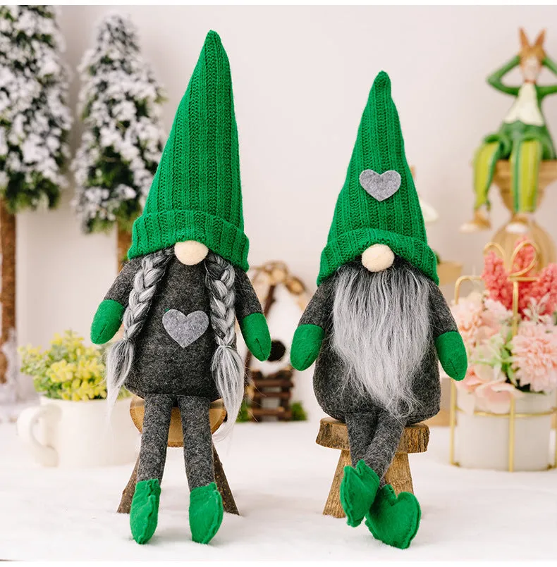 Christmas Decorations Green Knitted Doll