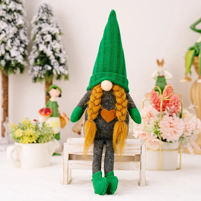 Christmas Decorations Green Knitted Doll