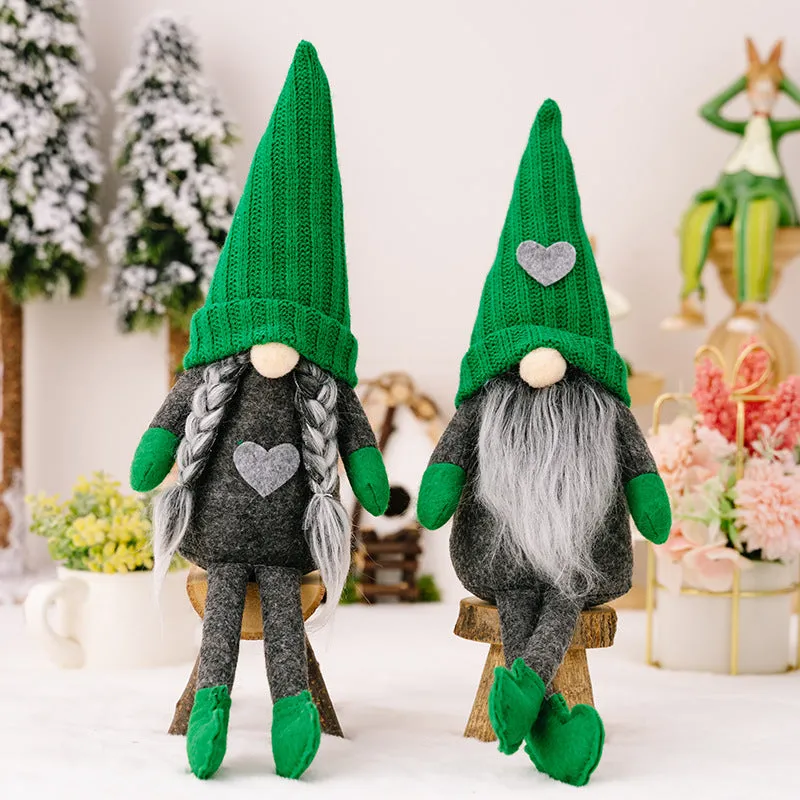 Christmas Decorations Green Knitted Doll