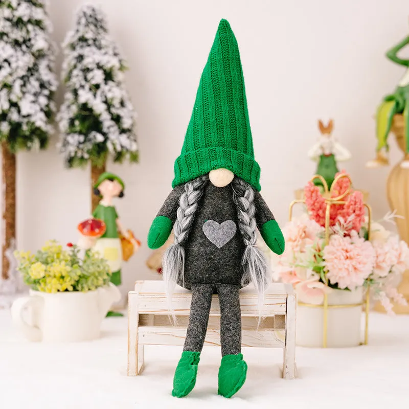 Christmas Decorations Green Knitted Doll