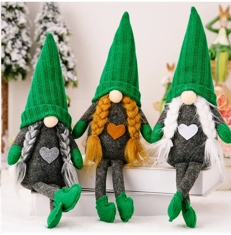 Christmas Decorations Green Knitted Doll