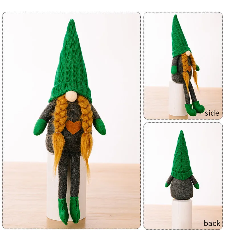 Christmas Decorations Green Knitted Doll