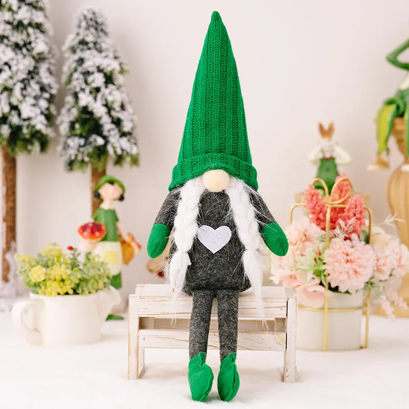 Christmas Decorations Green Knitted Doll