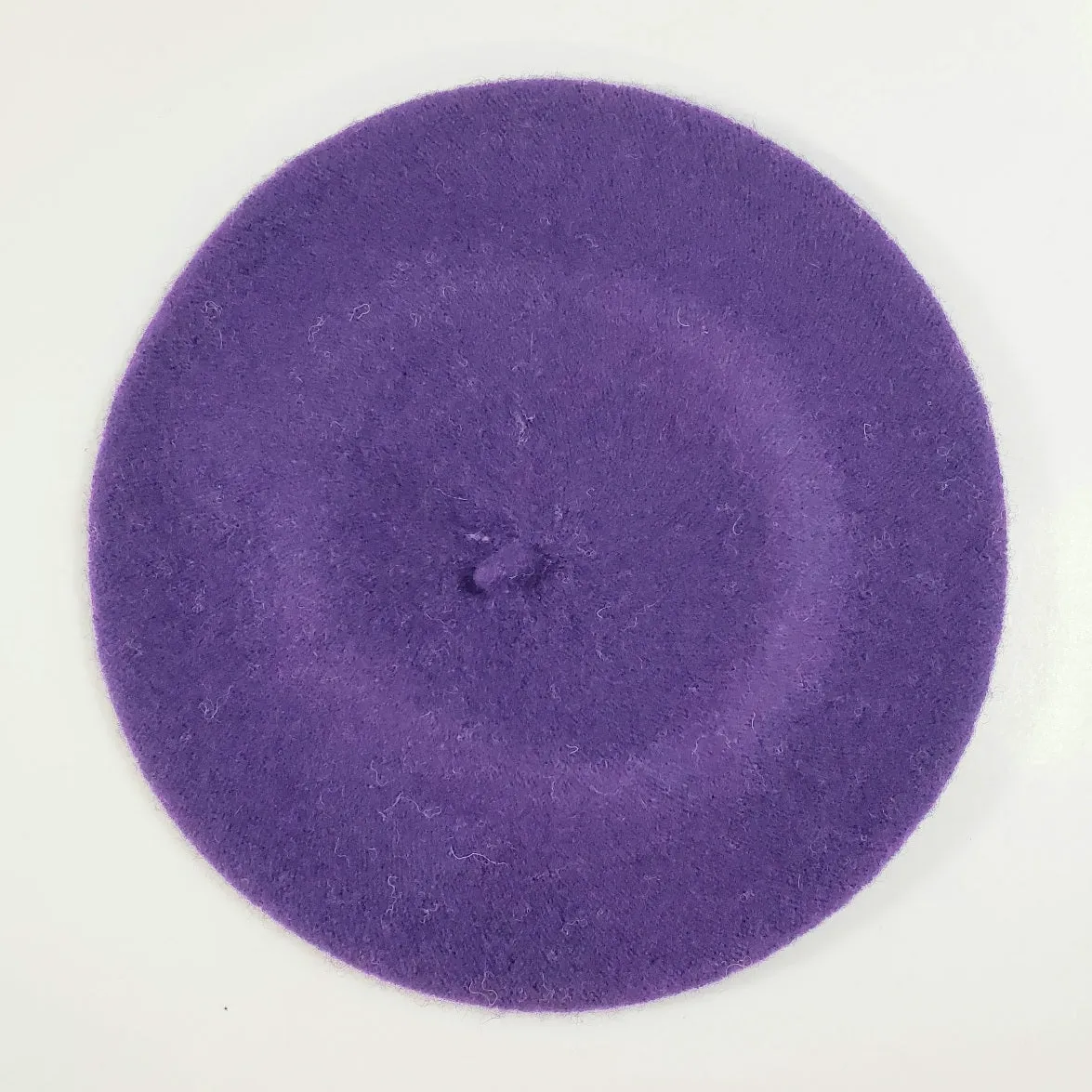 Classic Wool Beret in Dark Purple