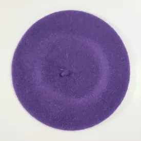 Classic Wool Beret in Dark Purple