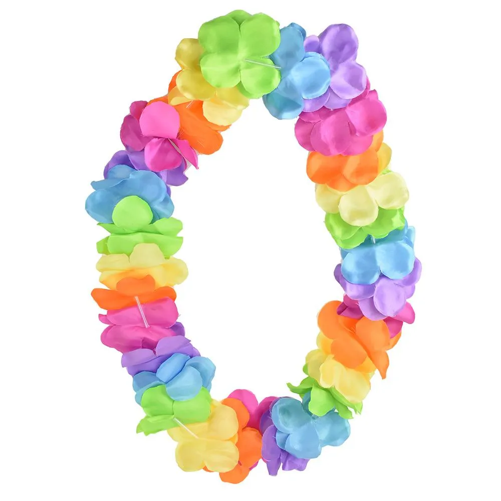 Colorful Rainbow Fabric Lei, 22-Inch