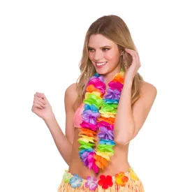 Deluxe Satin Lei Rainbow