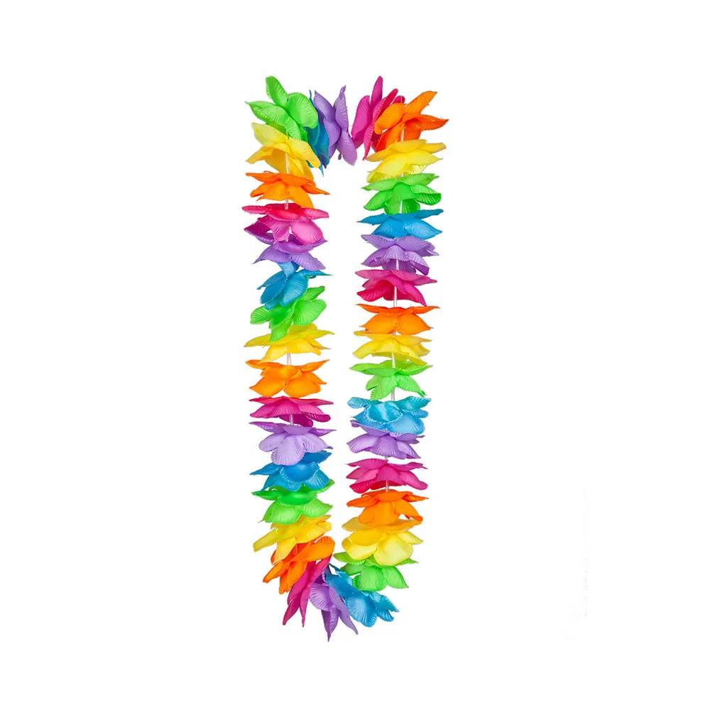 Deluxe Satin Lei Rainbow