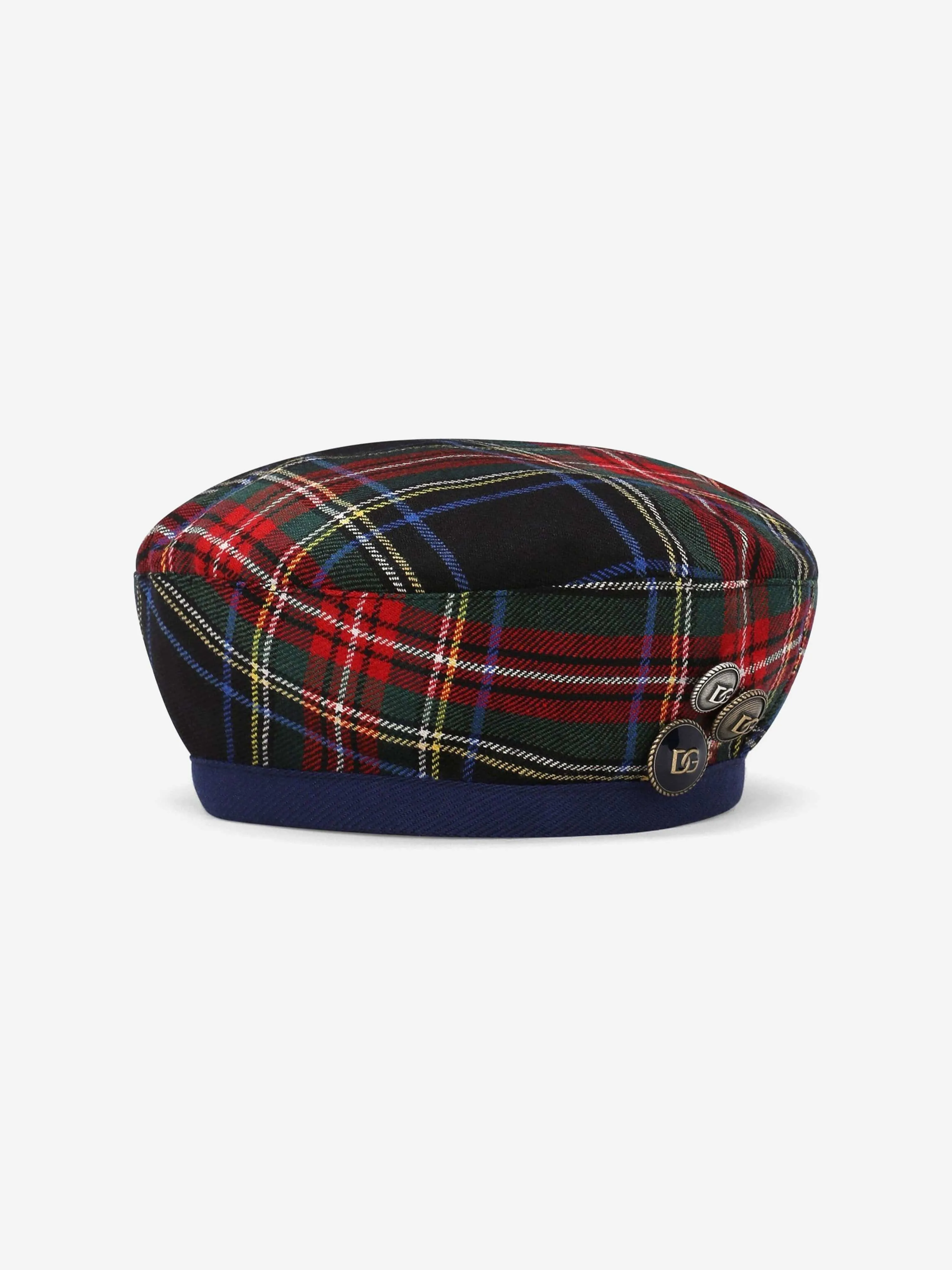 Dolce & Gabbana Girls Tartan Beret in Multicolour