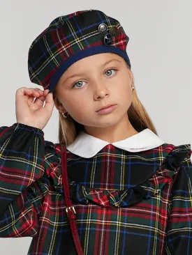 Dolce & Gabbana Girls Tartan Beret in Multicolour