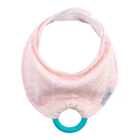 Dr. Browns Bandana Bib w/ Teether, 1-Pack, Herringbone (Pink w/ Turquoise Teether)