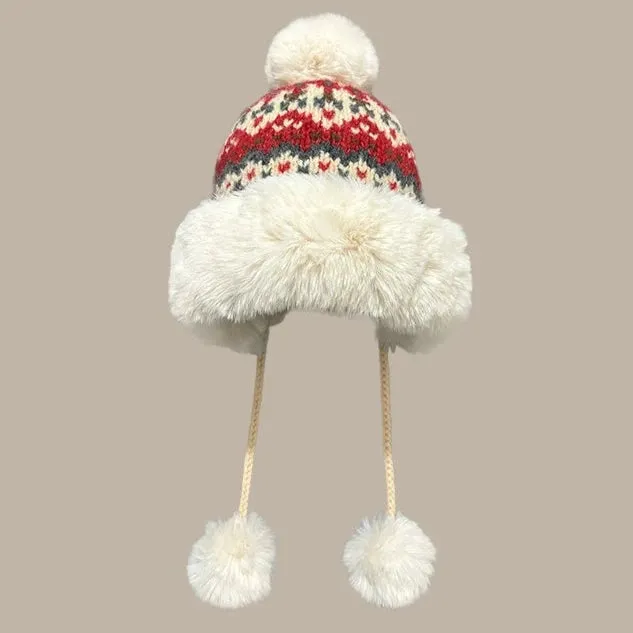 Ethnic Woolen Lei Feng Hat  Ultimate Winter Ear Protection