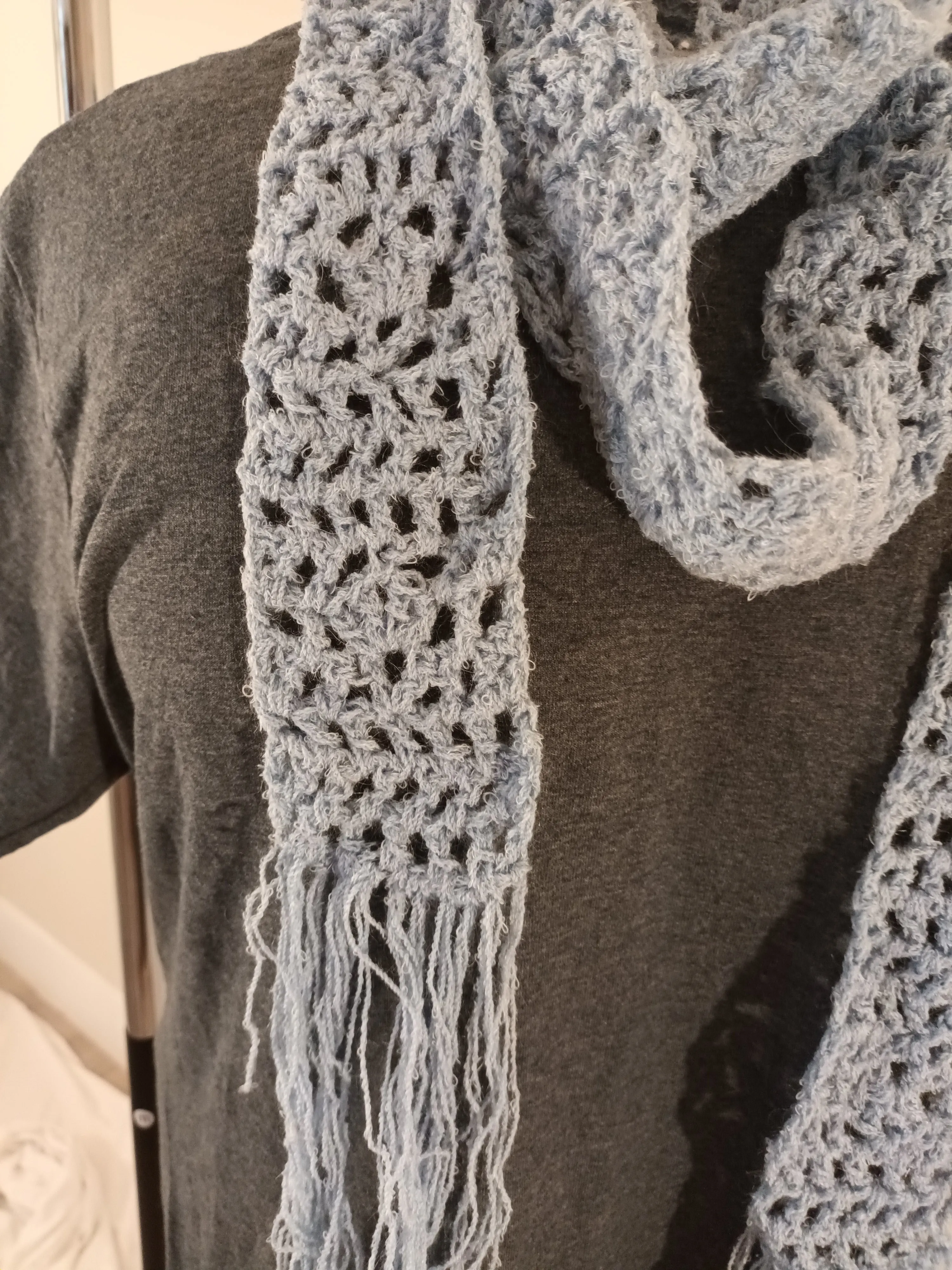 Extra Long Light Blue Scarf