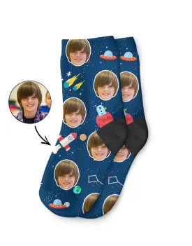 Face Space Kids Socks