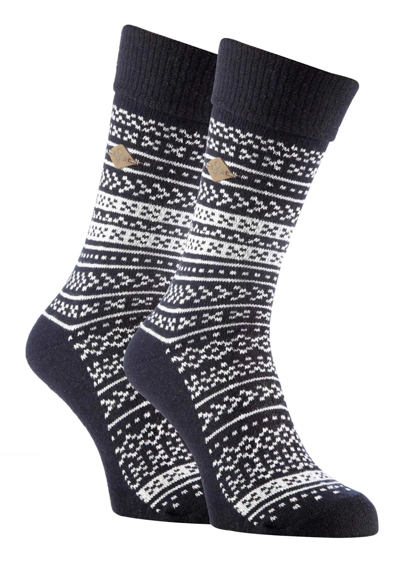 Farah 1920 - 2 Pairs Mens Wool Socks (05 Slate / Black)