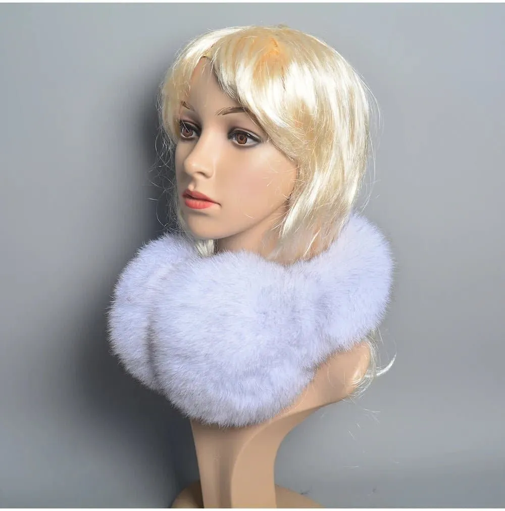 Fox Fur Earmuffs for Women - 100% Natural Fox Fur, Fashionable and Warm