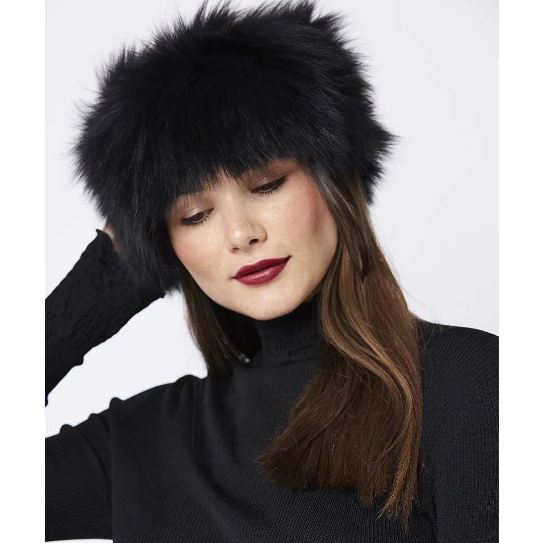 Fox Fur Headband Black by Jayley