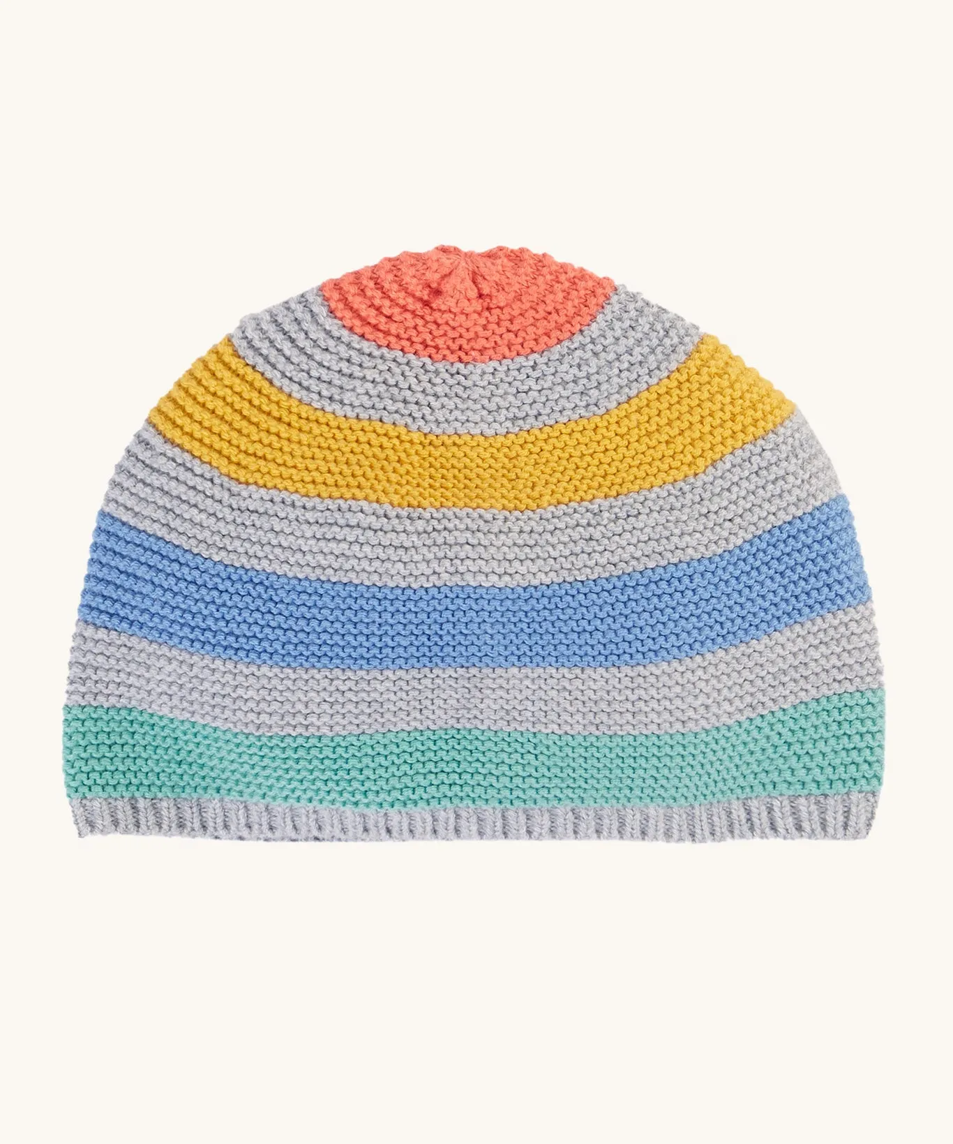 Frugi Harlen Knitted Hat - Grey Marl Stripe