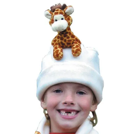 Giraffe on Cream Fleece Buddy Hat