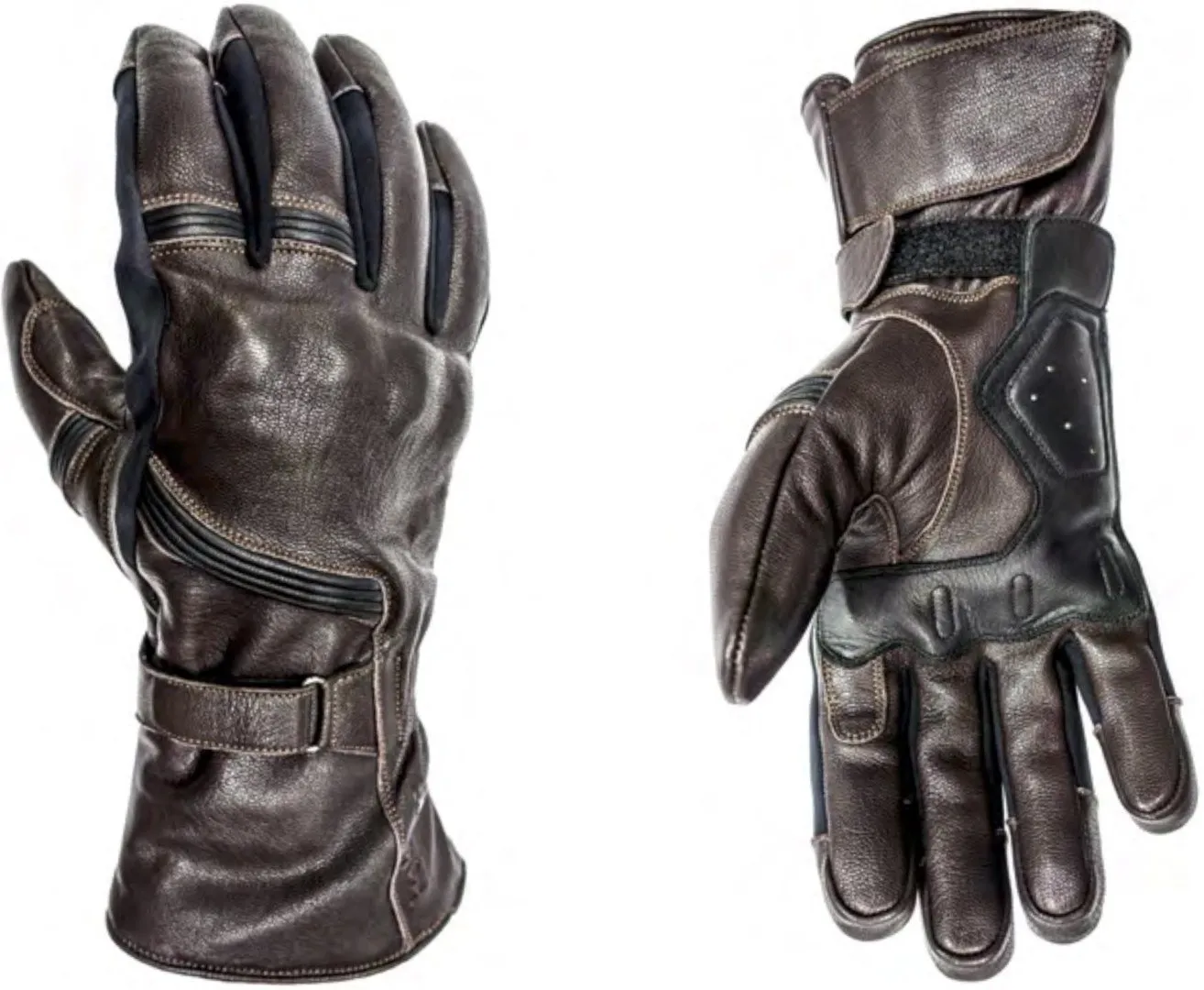 Helstons Titanium waterproof motorcycle gloves, dark brown