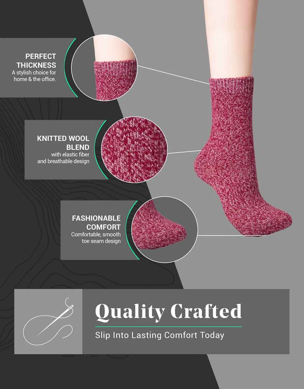 Lambent Wool Crew Socks 3 Pack