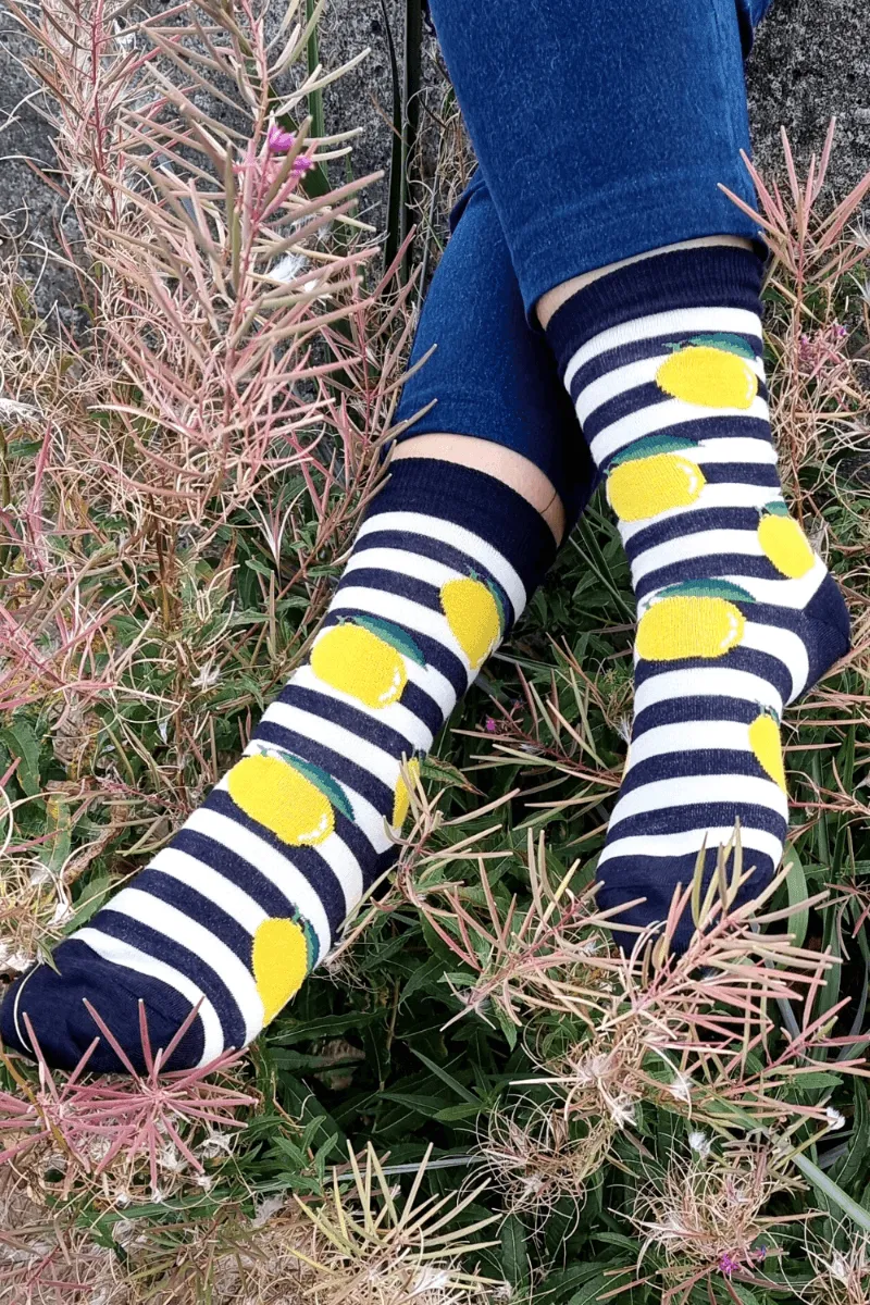 LEMON merino wool unisex socks with lemons