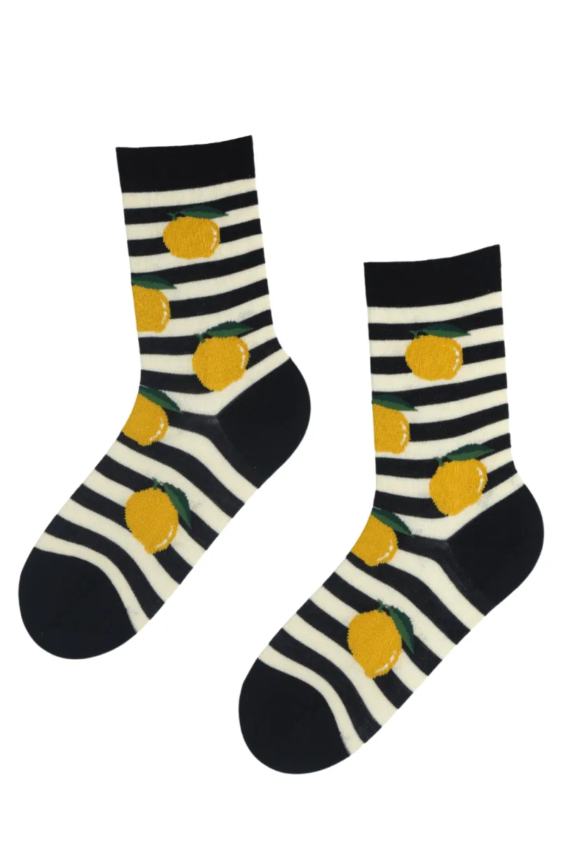 LEMON merino wool unisex socks with lemons