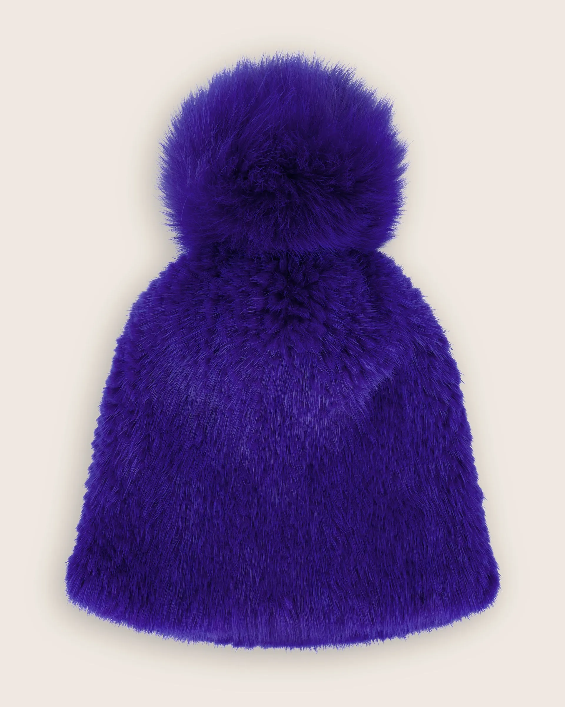 Lusso Mink Hat with Fox Fur Pom