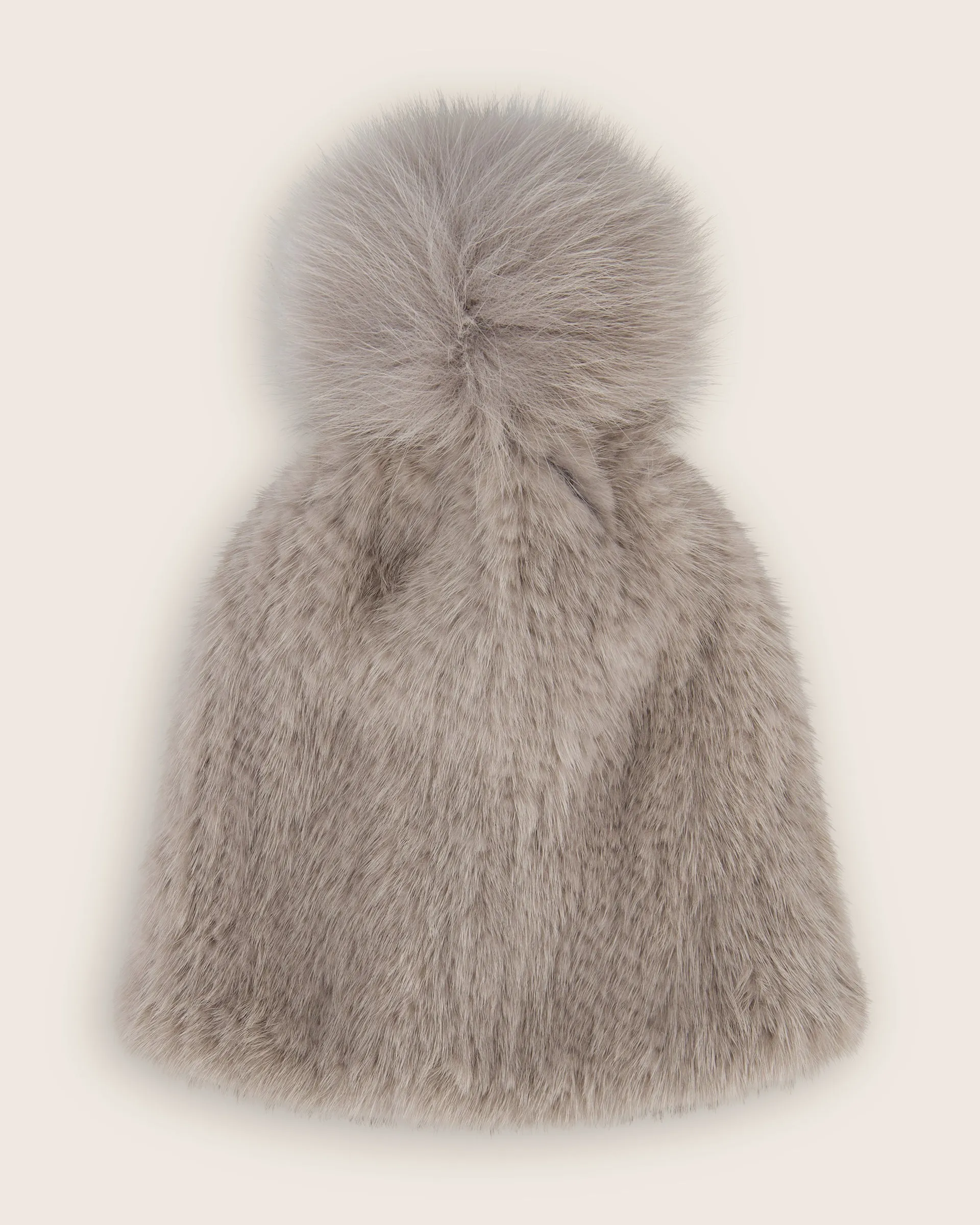 Lusso Mink Hat with Fox Fur Pom