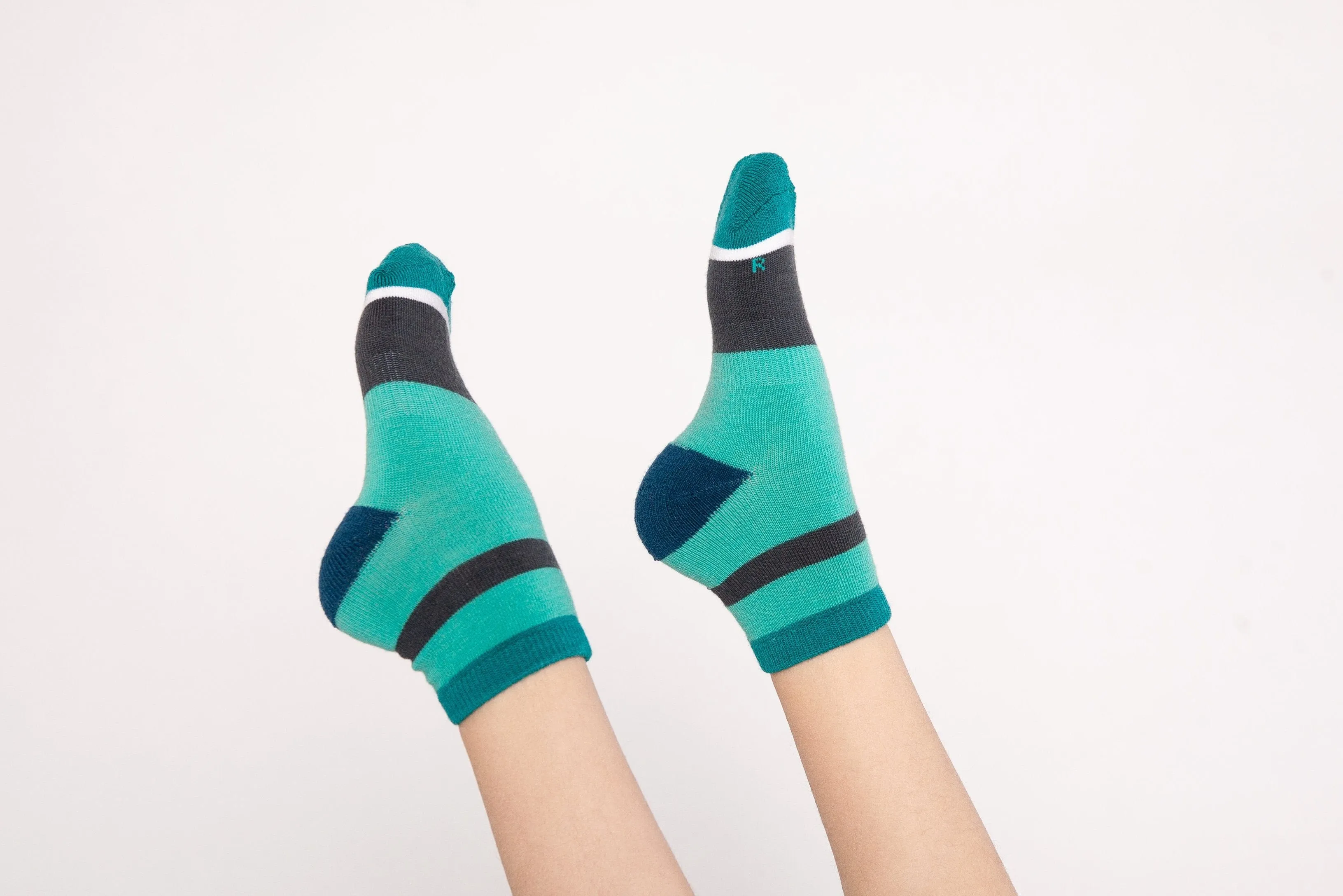 Merino Wool Children's Socks: Retro Green