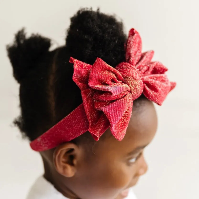 METALLIC FAB HARD HEADBAND: red