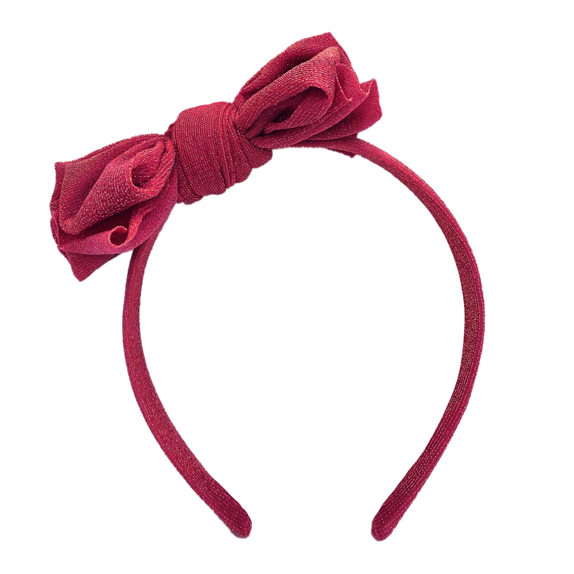 METALLIC FAB HARD HEADBAND: red