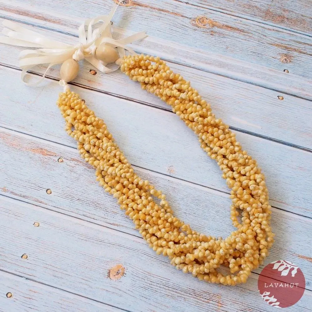 Mongo Yellow Hawaiian Seashell Lei