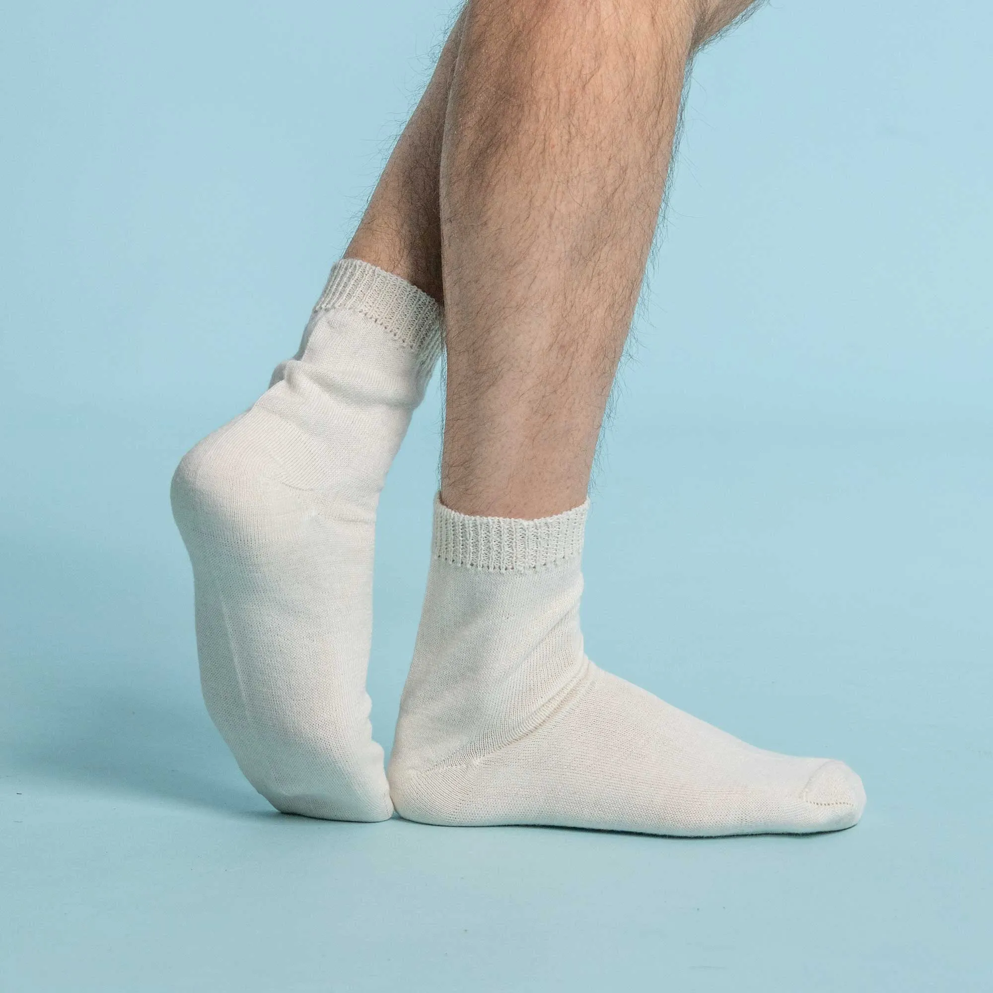 MOUNTAINVILLE Elastic-free 3-Ply 100% Organic Merino Wool Socks (No Polyester, No Latex, No Spandex, No Nylon, No Polyamide, No Plastic, No Synthetics) (100% Biodegradable)