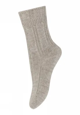 MP Denmark: Bee Wool Socks - Light Brown Melange