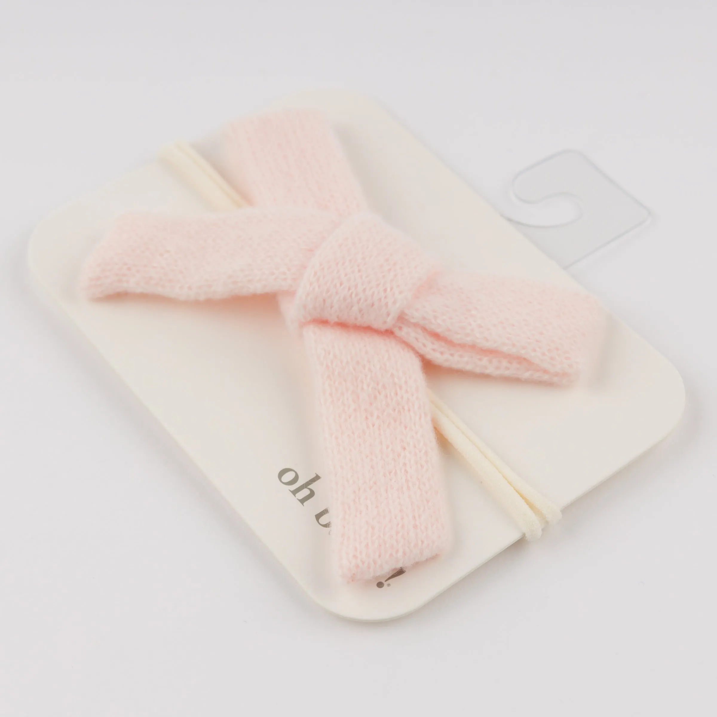 oh baby! Scandi Tie Bow Nylon Headband - Baby Pink