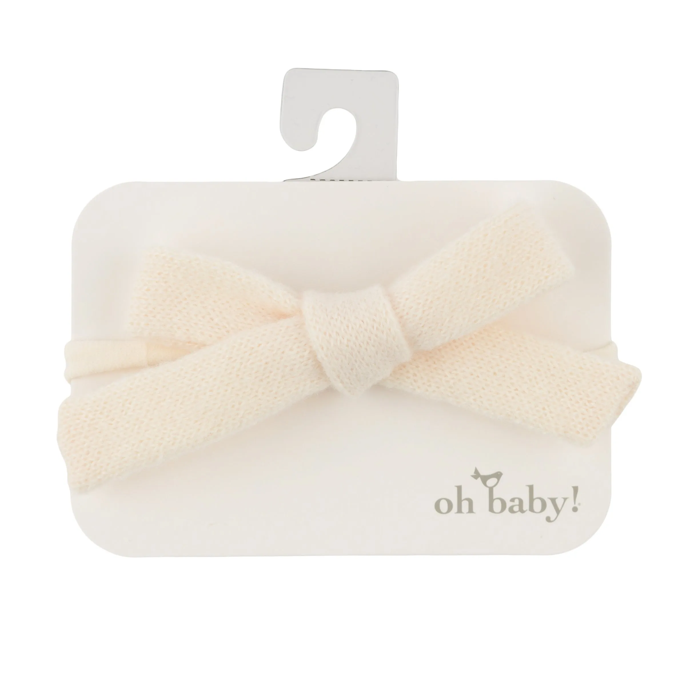 oh baby! Scandi Tie Bow Nylon Headband - Cream