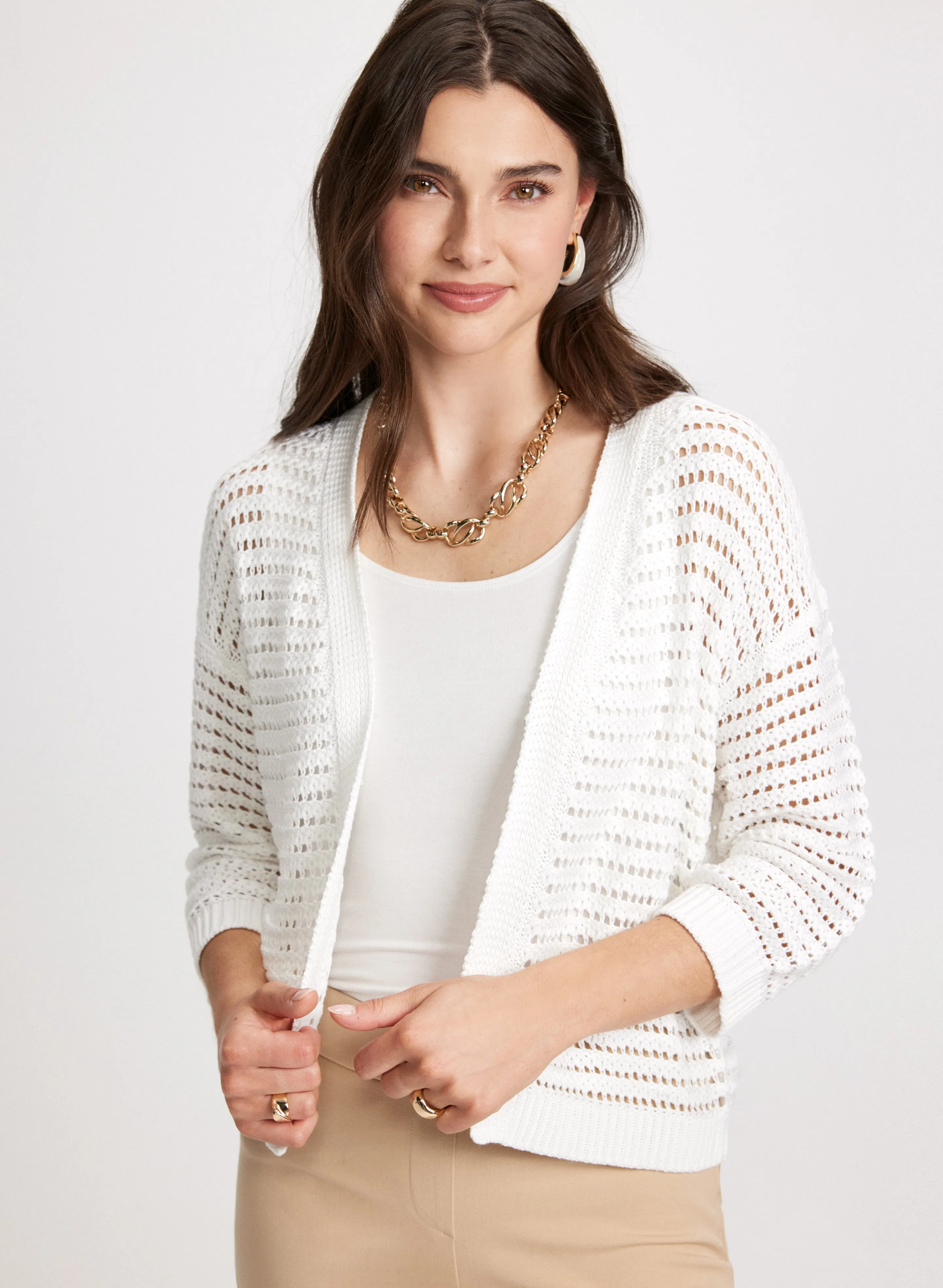 Open Front Knitted Cardigan